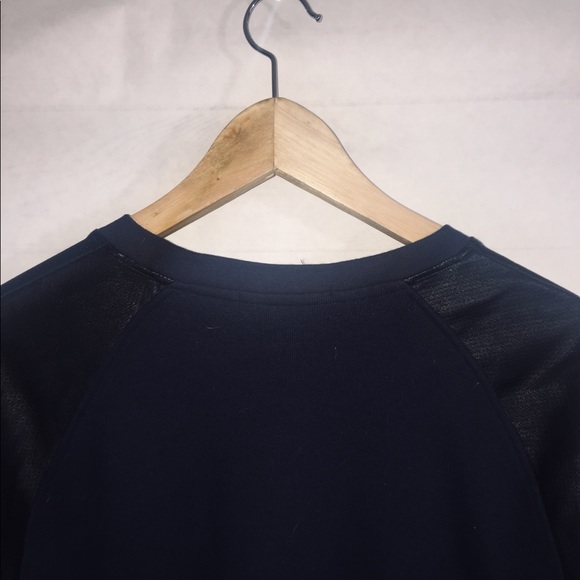 FAUX LEATHER RAGLAN SWEATER - Picture 4 of 7